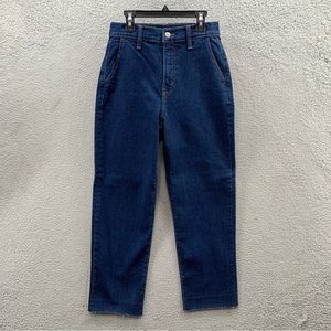 Old Navy Jeans Womens 2 Dark Blue Denim Stretch Sky-Hi Straight Extra High Rise